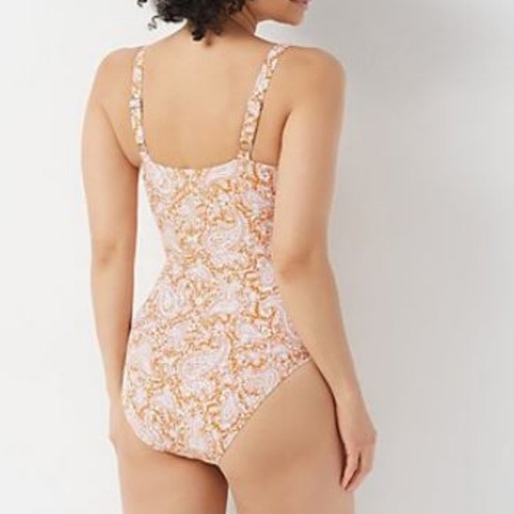 Denim & Co. Beach Surplice One-Piece with Ruching - Picture 2 of 2